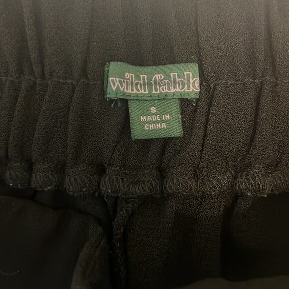 Wild Fable Track Pants Womens S Black Blue Stripe Pull On Crop Athletic Stretch - Picture 4 of 5